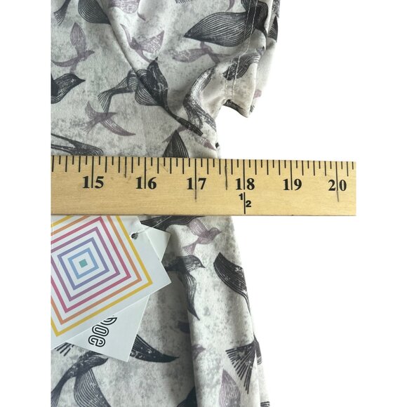 LuLaRoe Carly Swing Gray & Black Bird Print High-Low Dress Lightweight Small - Picture 11 of 14